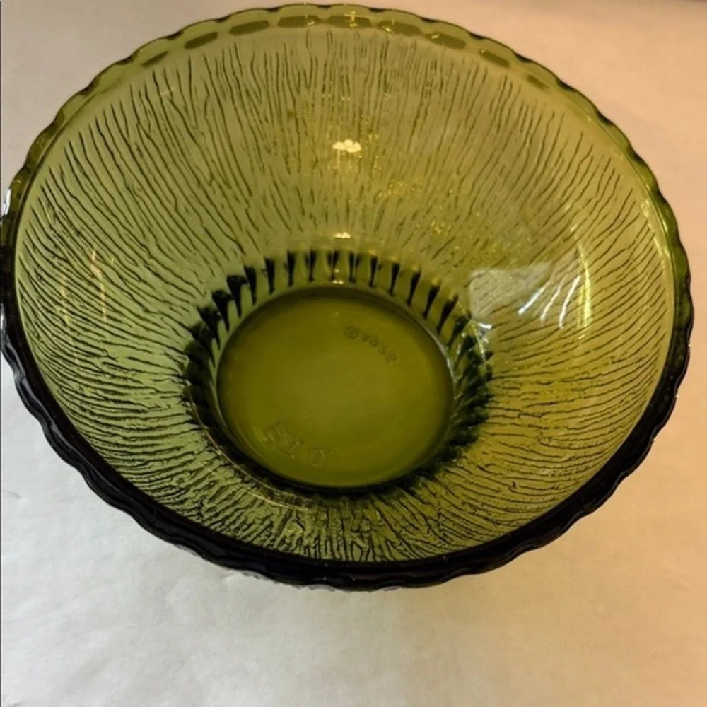 Olive‎ Green Glass Food Storage Bowl
